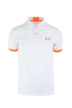 Polo mezza manica con dettagli e logo fluo