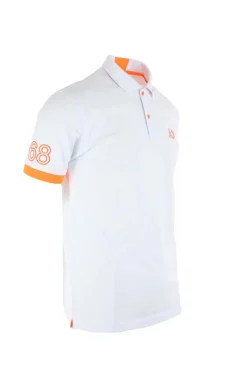 Polo mezza manica con dettagli e logo fluo