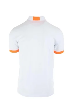 Polo mezza manica con dettagli e logo fluo