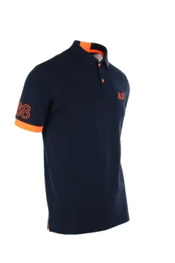 Polo mezza manica con dettagli e logo fluo