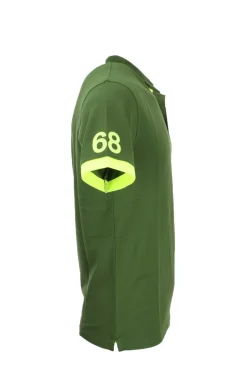 Polo mezza manica con dettagli e logo fluo