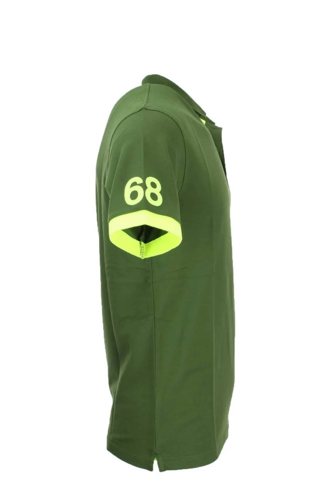 Polo mezza manica con dettagli e logo fluo