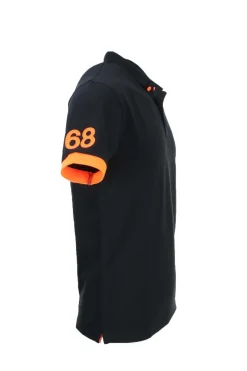 Polo mezza manica con dettagli e logo fluo