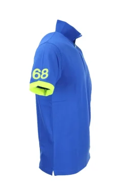 Polo mezza manica con dettagli e logo fluo
