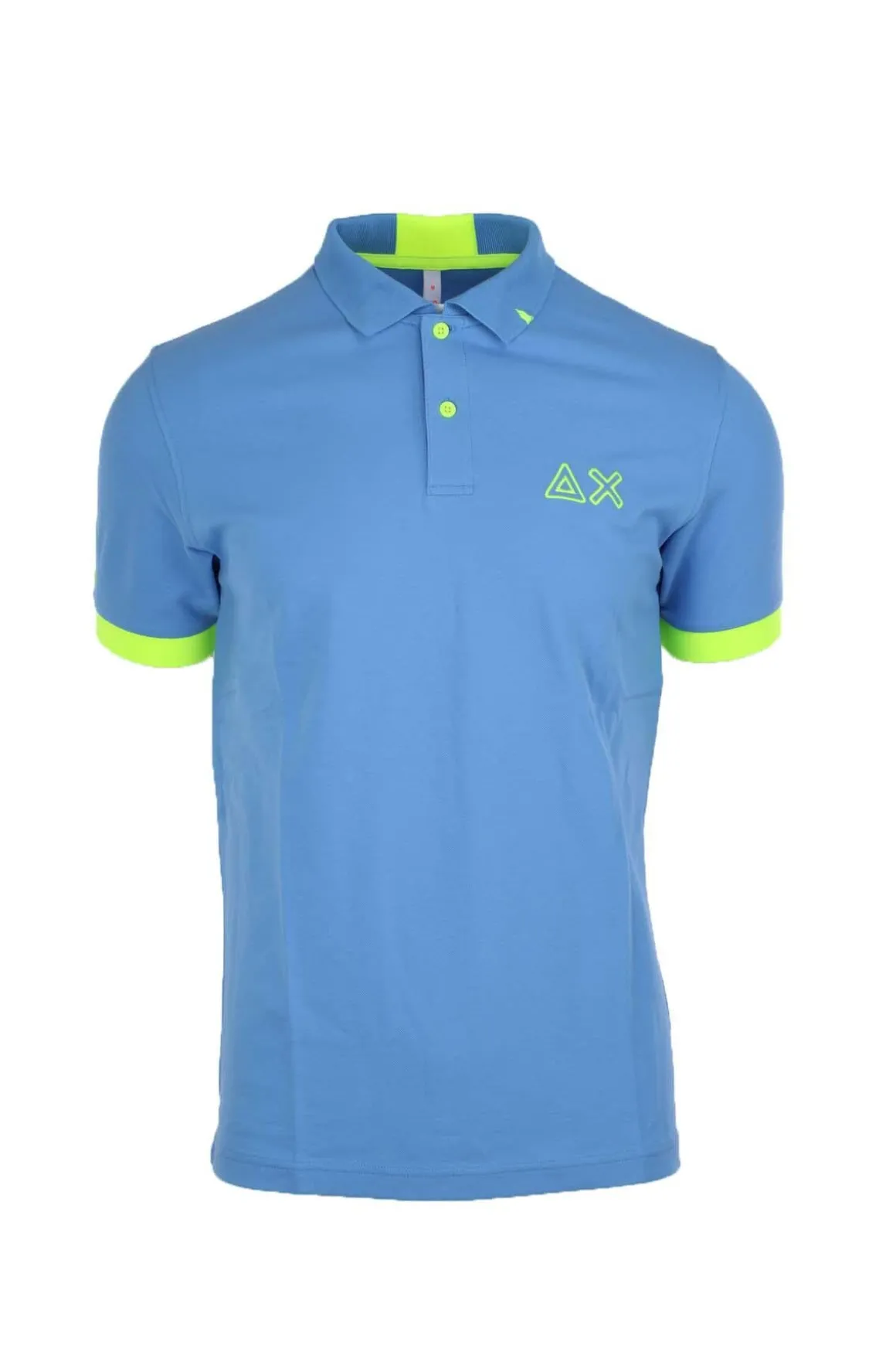 Polo mezza manica con dettagli e logo fluo