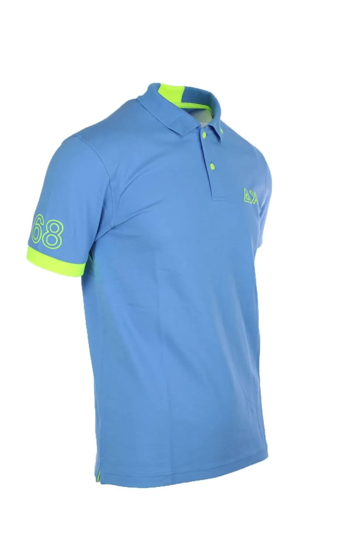Polo mezza manica con dettagli e logo fluo