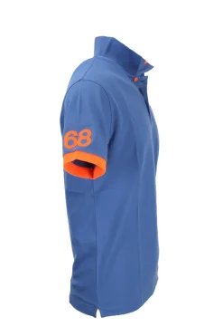 Polo mezza manica con dettagli e logo fluo