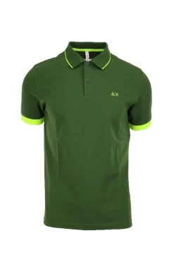 Polo mezza manica con profili fluo