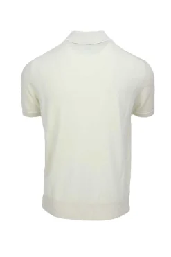 Polo mezza manica in misto lino con zip