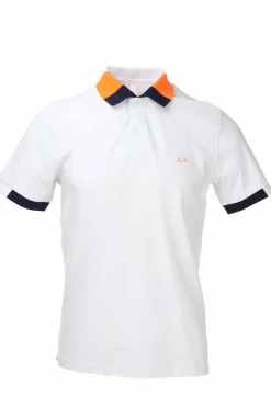 Polo mezza manica piquet cotone profili fluo