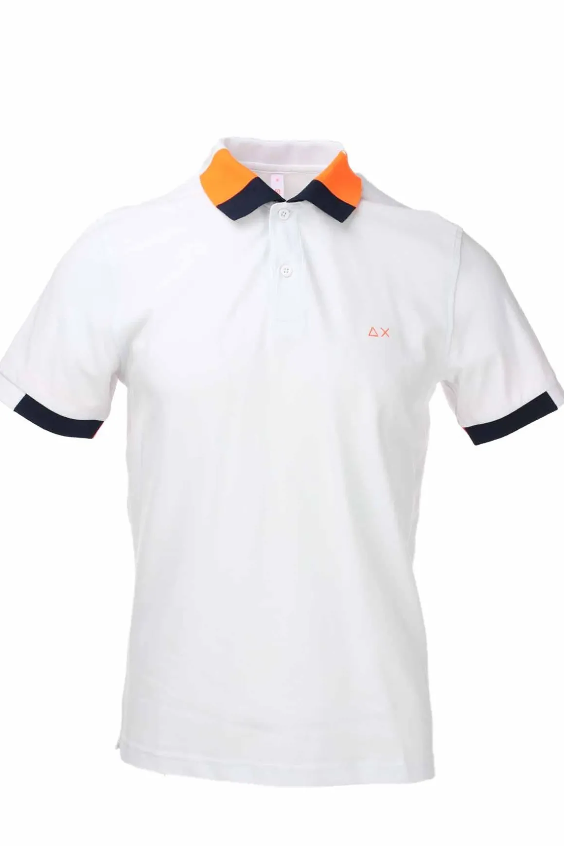 Polo mezza manica piquet cotone profili fluo