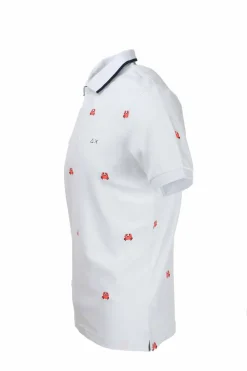 Polo mezza manica ricami granchi