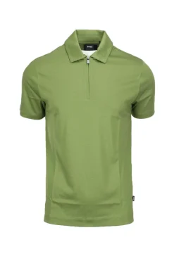 Polo mezza manicain cotone e lino con zip