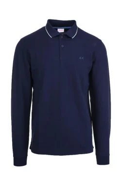 Polo piquet manica lunga con profilo in contrasto