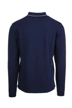 Polo piquet manica lunga con profilo in contrasto