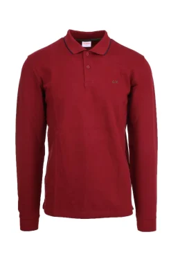 Polo piquet manica lunga con profilo in contrasto