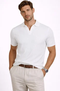 Polo Uomo Cotone Lino Tennis Righe