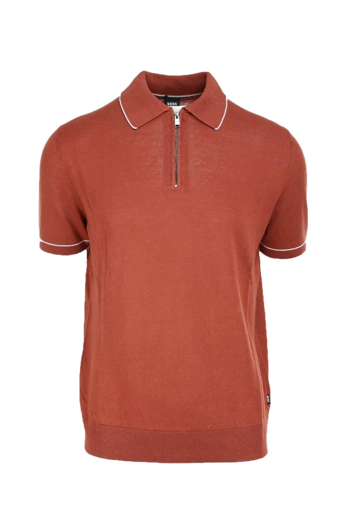 Polo zip mezza manica in filo