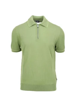 Polo zip mezza manica in filo