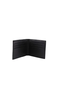 Portafoglio in pelle liscia con portacarte di credito