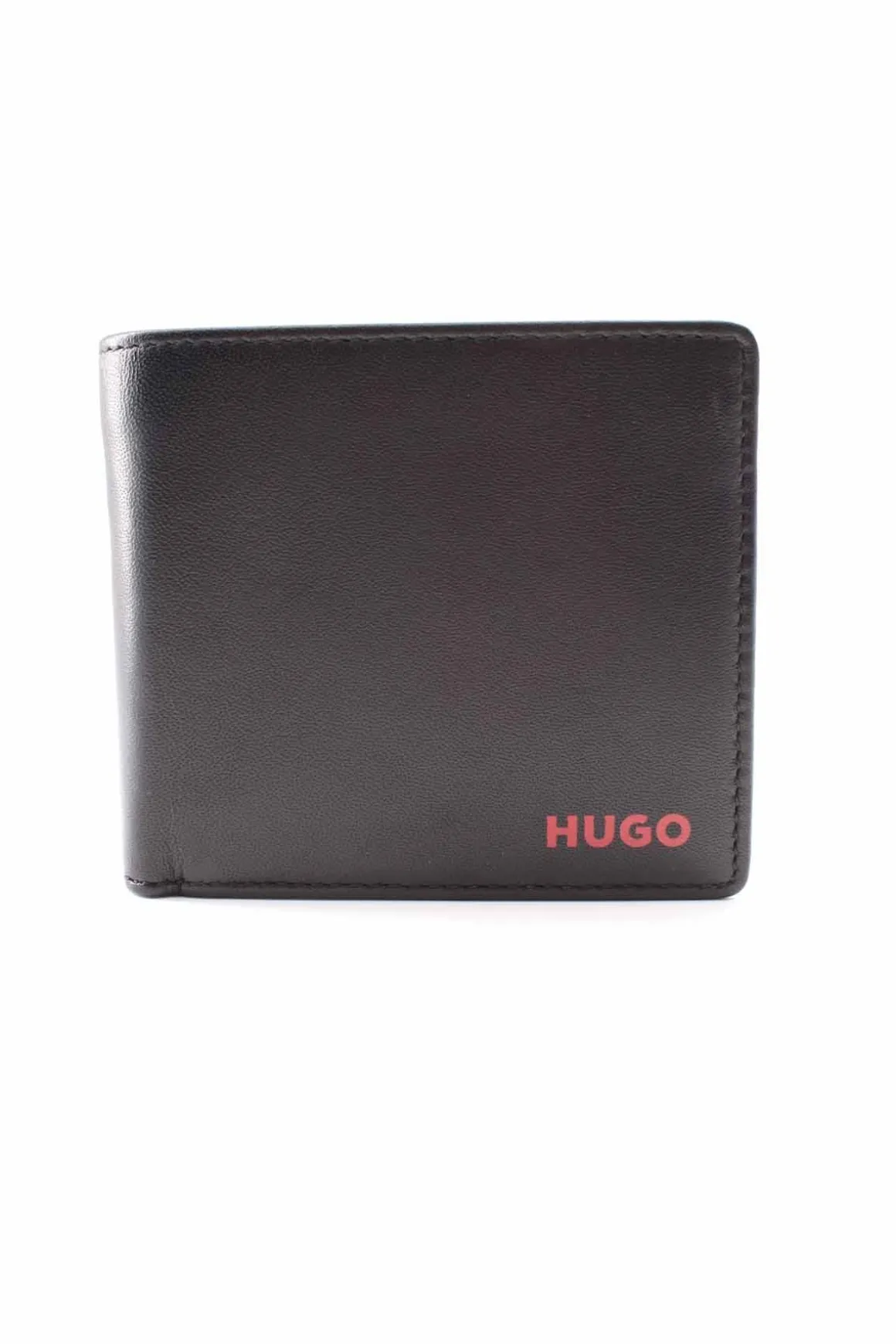 Portafoglio ripiegabile in pelle liscia con portamonete