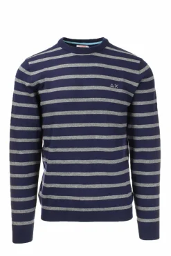 Pullover girocollo a righe