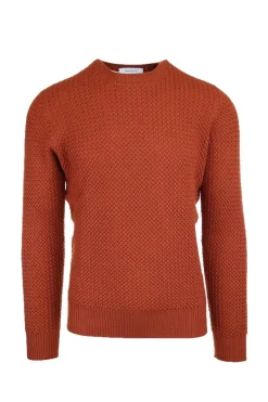 Pullover in lana girocollo microtrecce