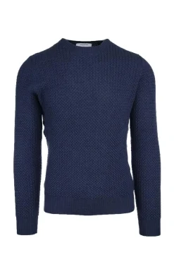 Pullover in lana girocollo microtrecce