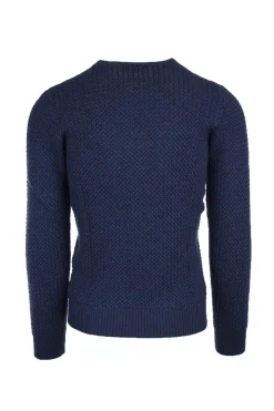 Pullover in lana girocollo microtrecce