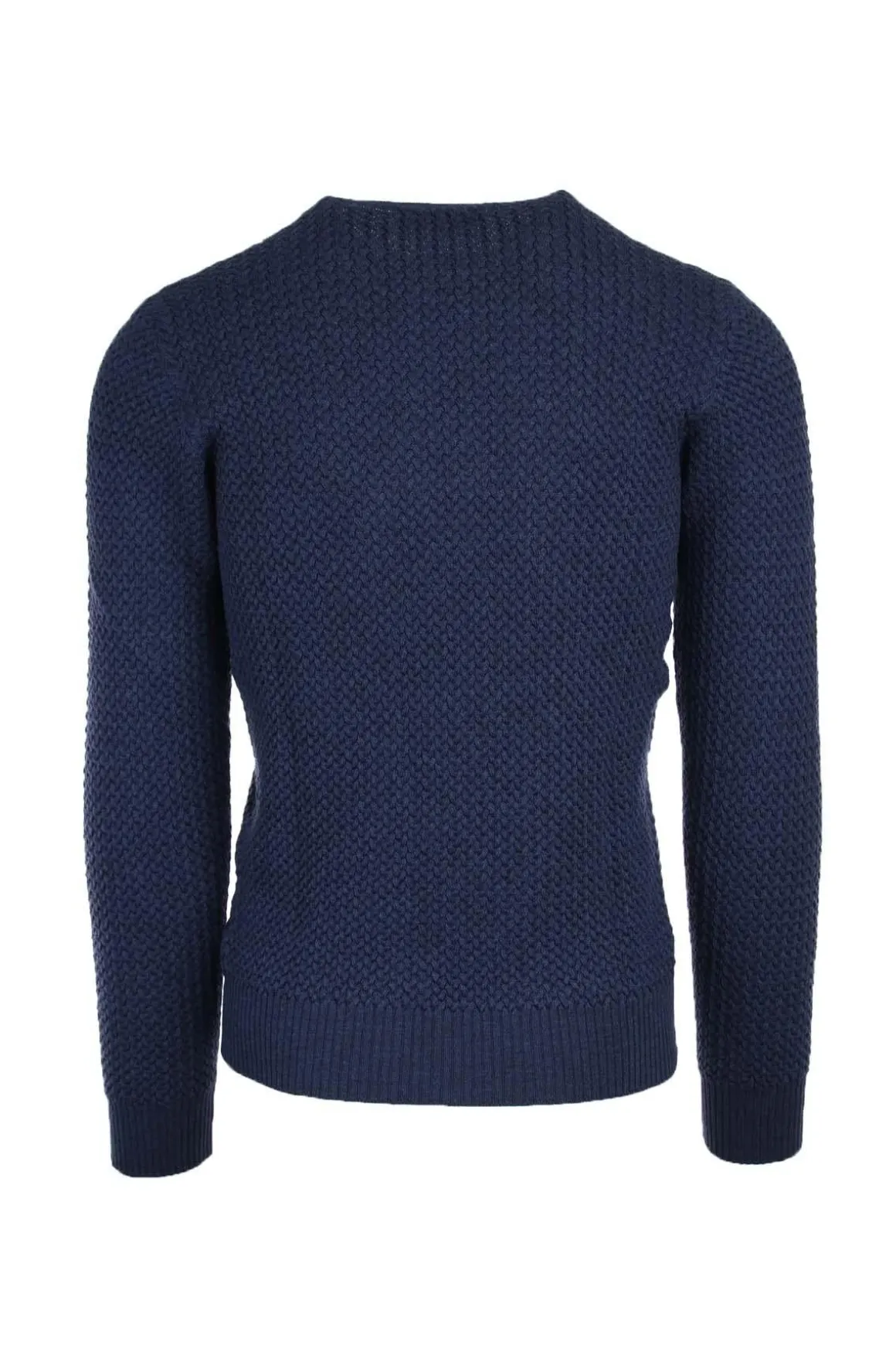 Pullover in lana girocollo microtrecce