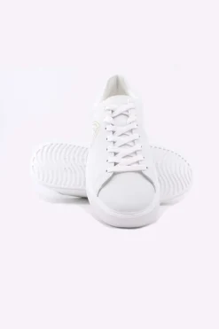 Scarpe Sneaker in pelle con scudetto Buck01 total white
