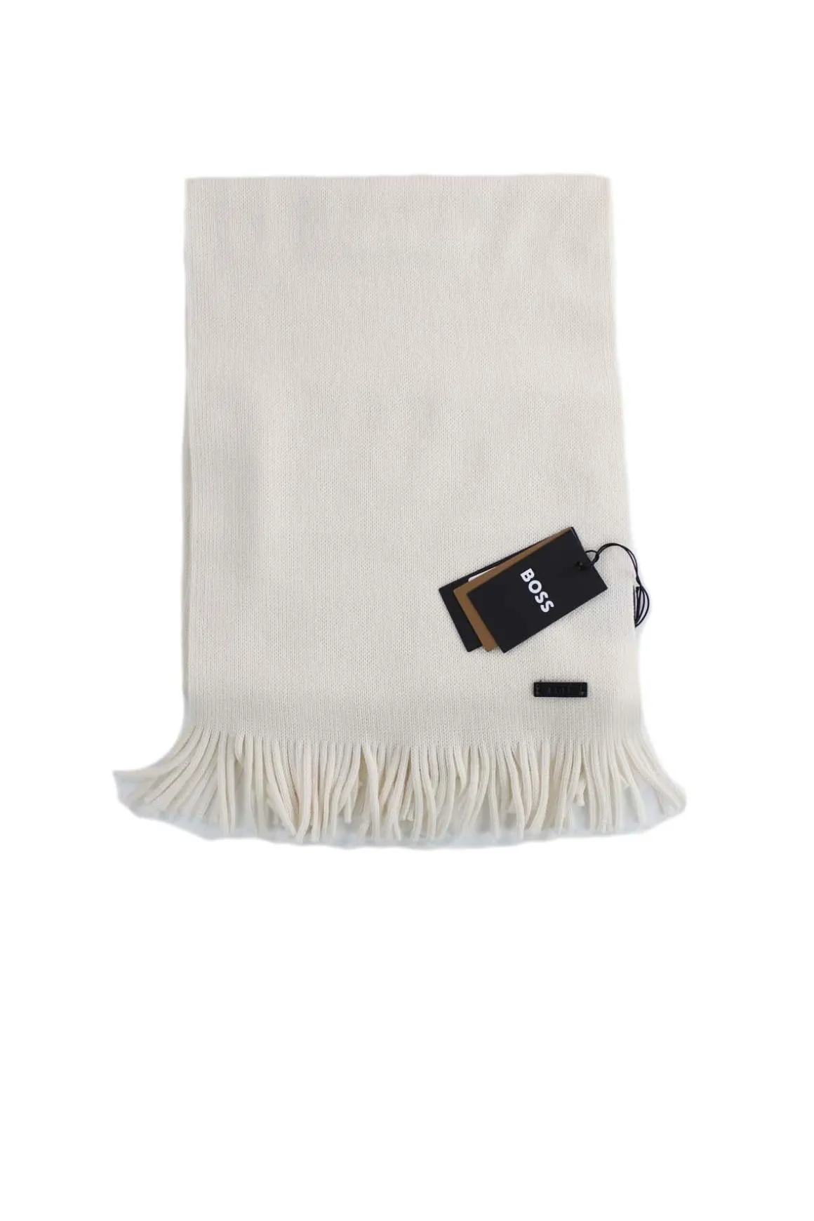 Sciarpa in lana rasata con frange