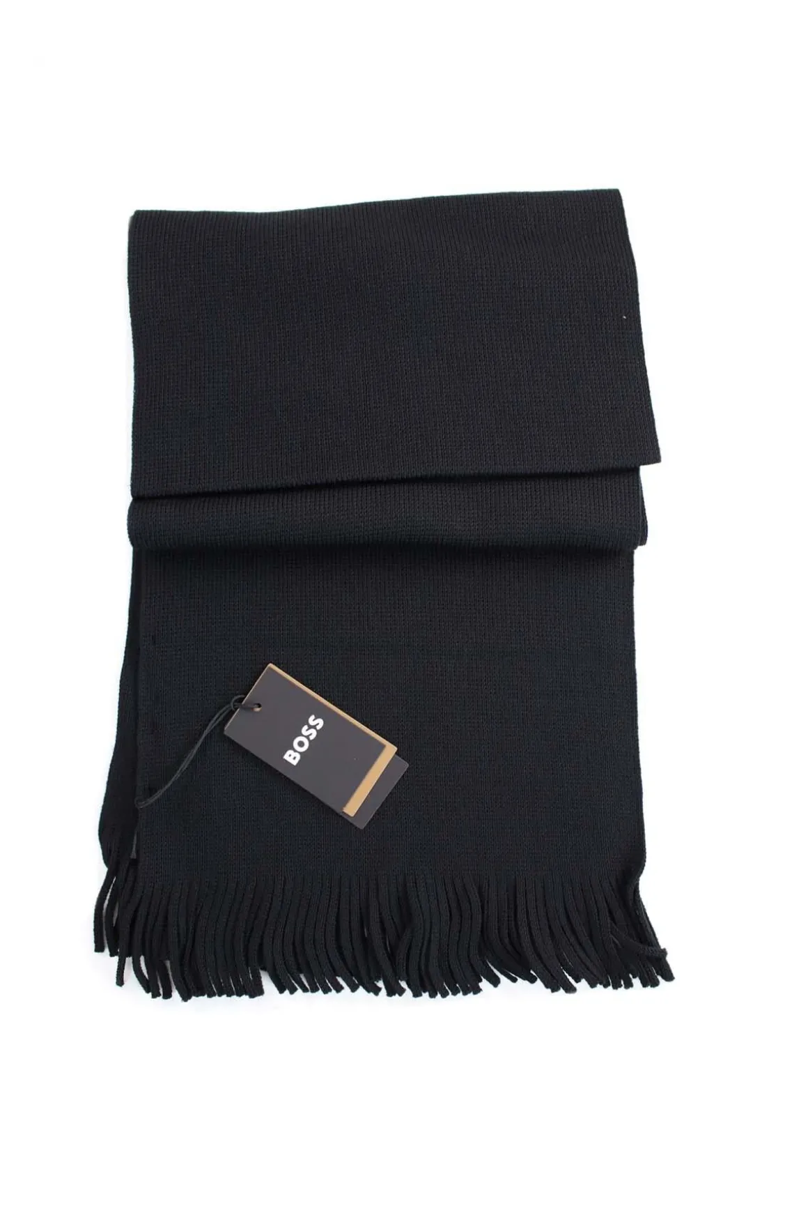 Sciarpa in lana rasata con frange