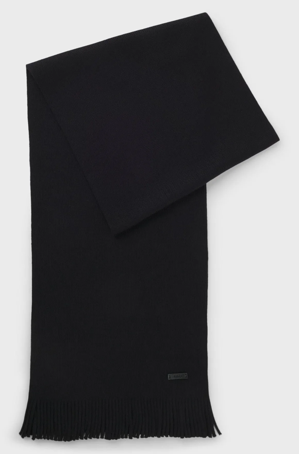 Sciarpa in lana rasata con frange