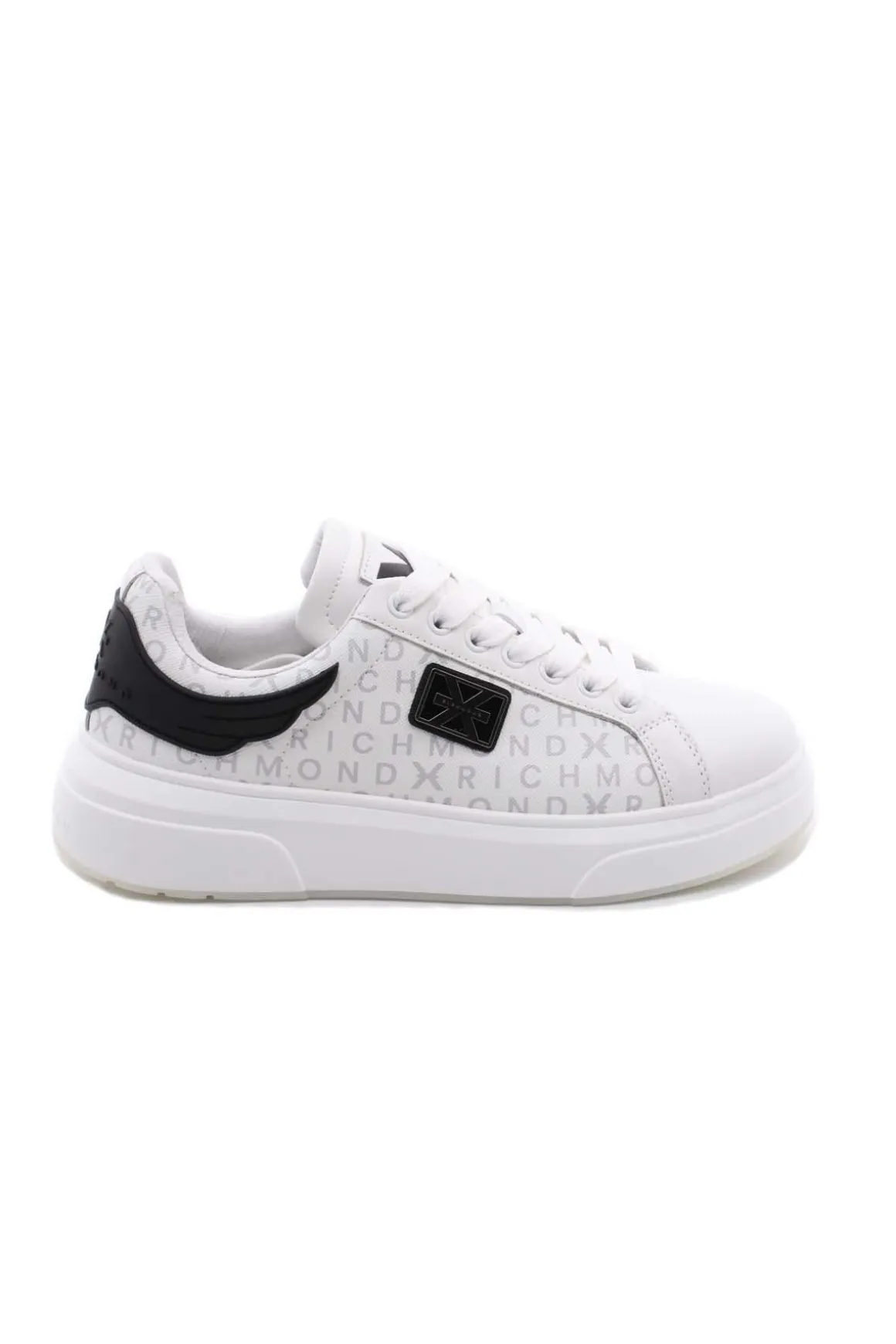 Sneaker in pelle con monogramma John Richmond