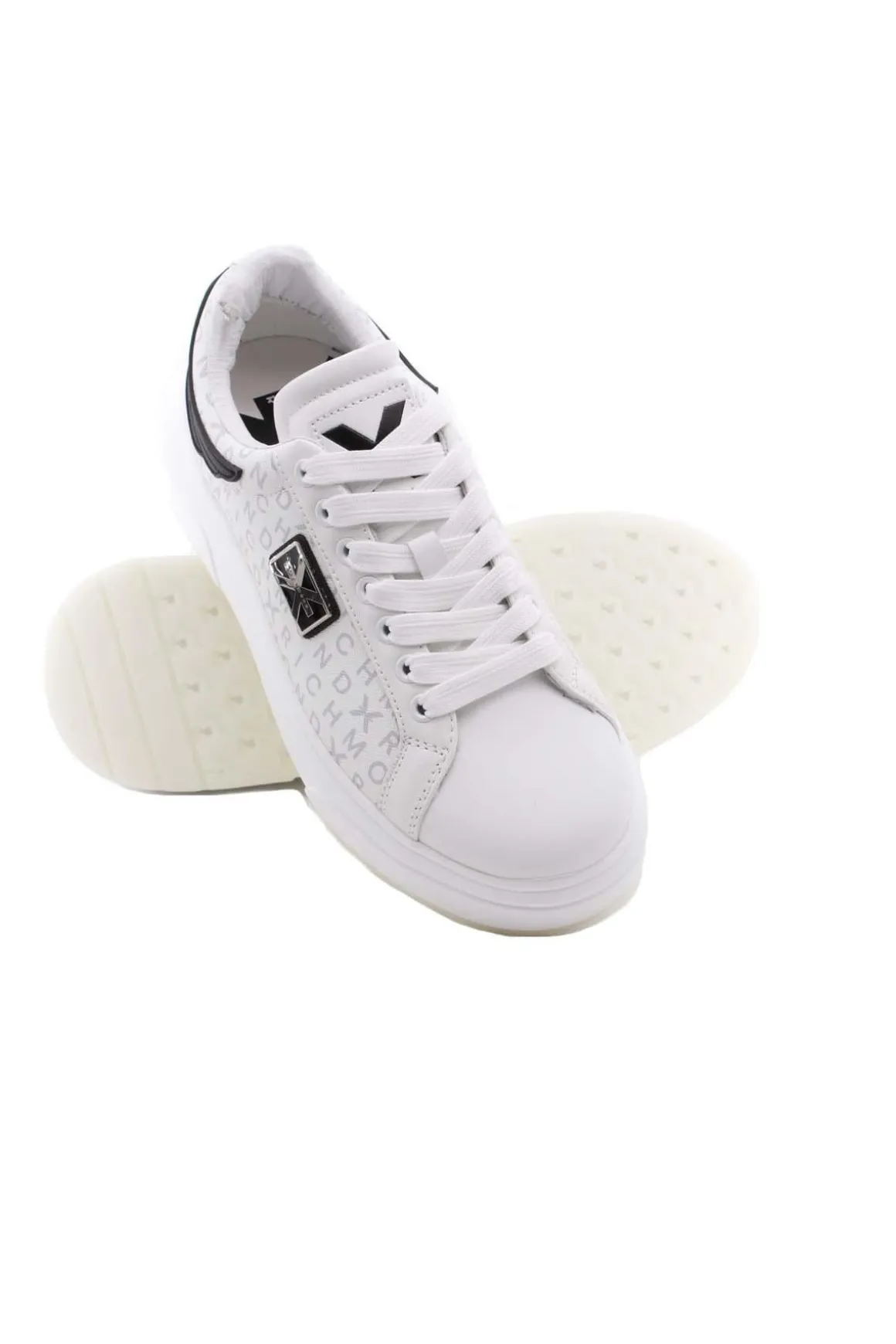 Sneaker in pelle con monogramma John Richmond
