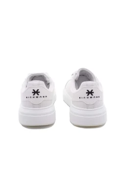 Sneaker in pelle liscia all white con logo