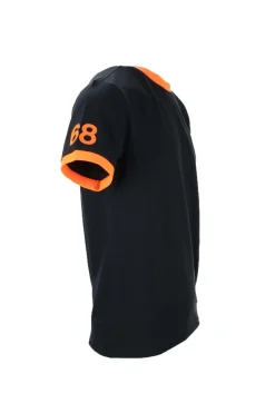 T-shirt mezza manica in cotone piquet dettagli fluo