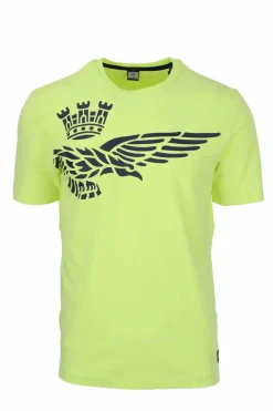 T-shirt mezza manica in cotone stretch con maxilogo