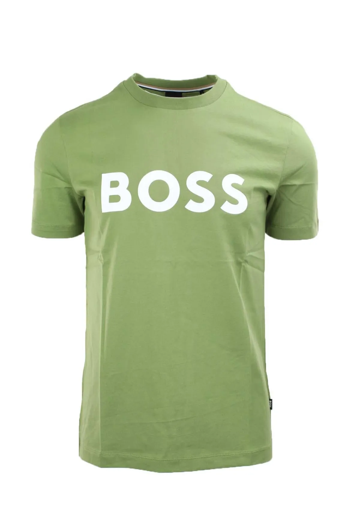 T-shirt mezza manica in cotone con maxi logo Boss