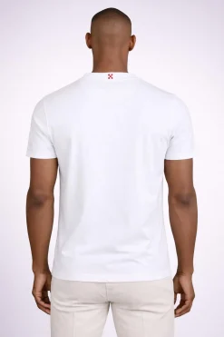 T-shirt uomo con taschino stampa granchii in cotone