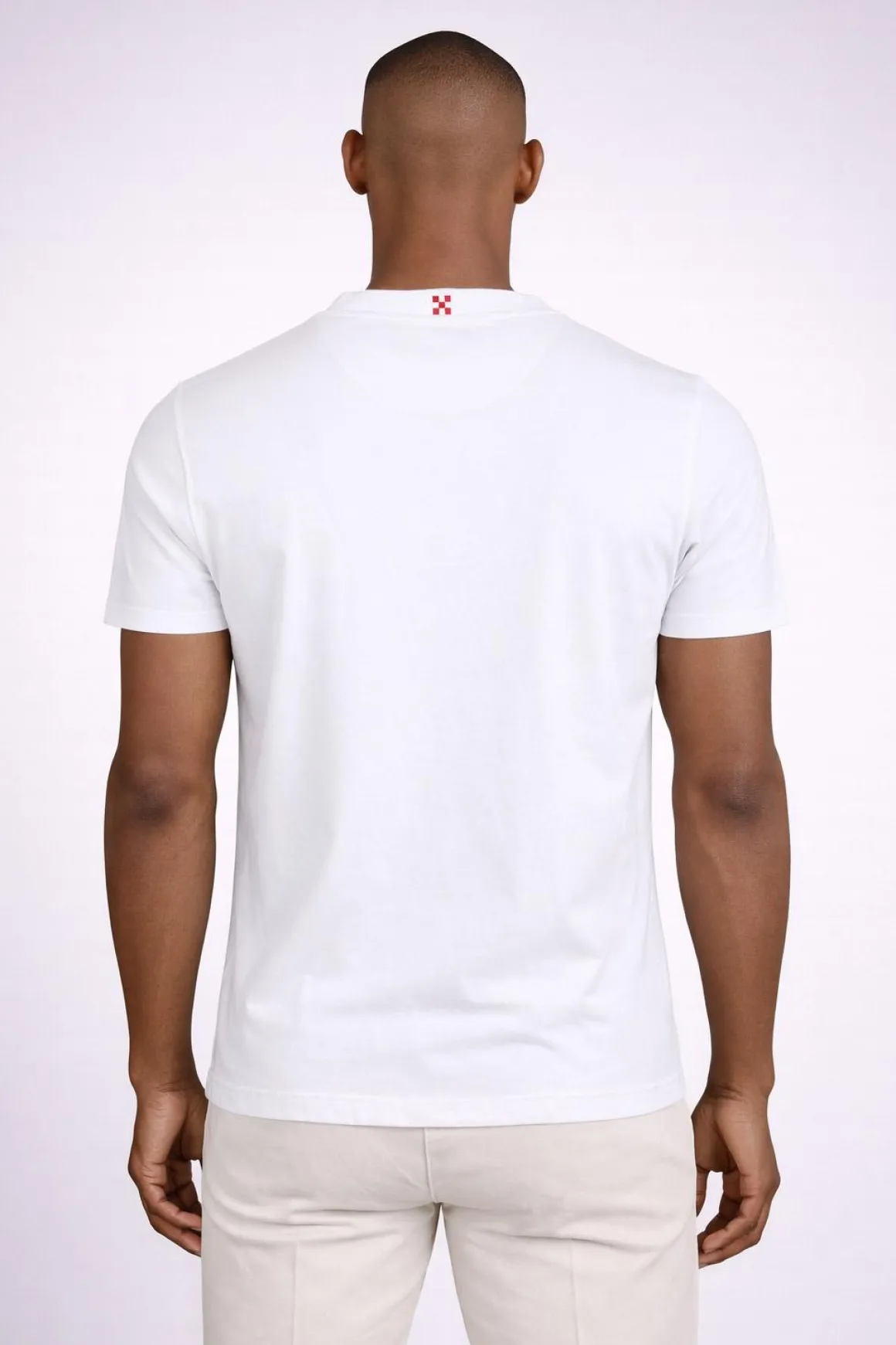 T-shirt uomo con taschino stampa cavalli marini in cotone