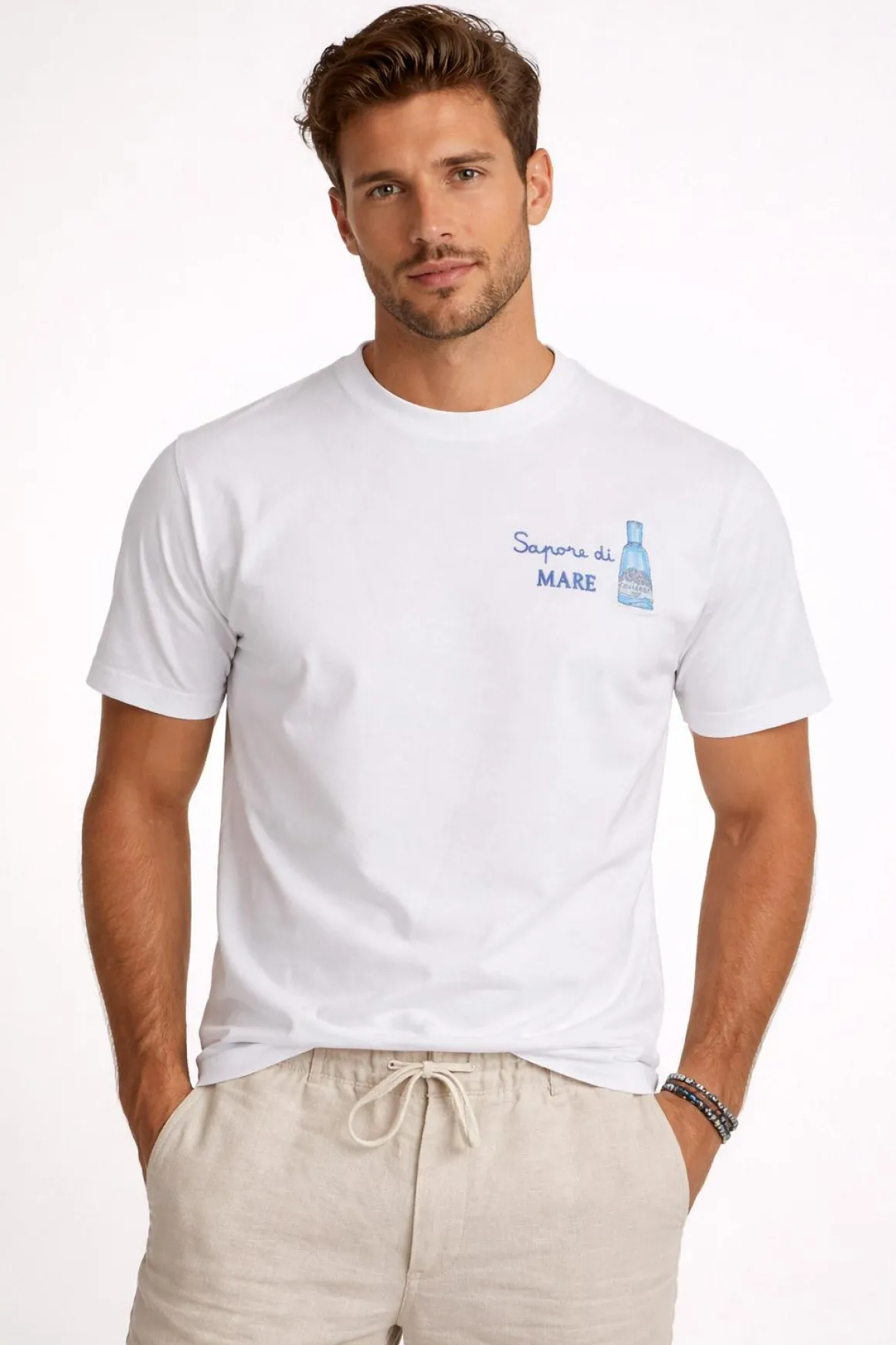 T-Shirt Uomo Cotone Stampa Sapore di Mare