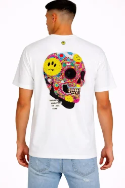 T-Shirt Uomo Teschio in Microperline sul Retro